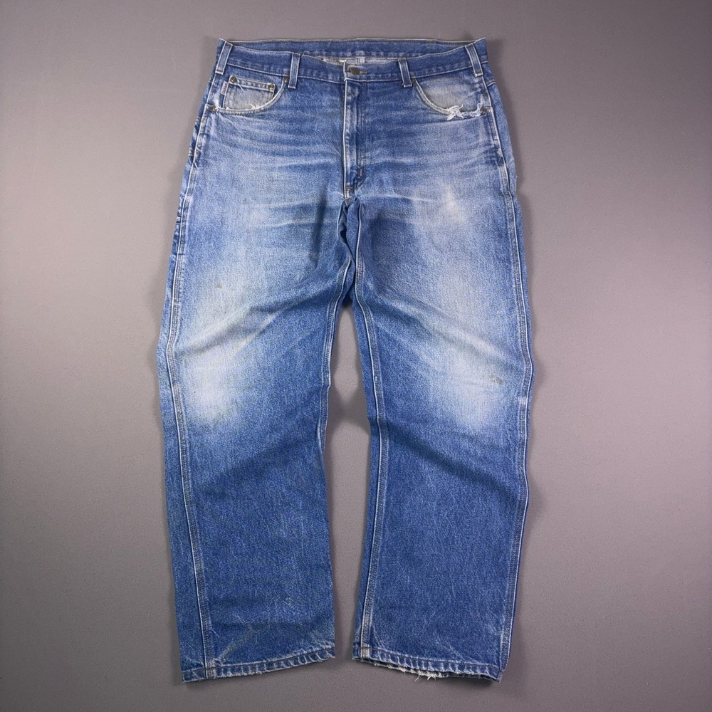 Vintage Carhartt B234 Relaxed Fit Carpenter Jeans Blue Denim 38x30 Workwear Pant